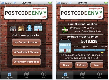 iPhone App Postcode Envy house prices and class snobbery Brits 